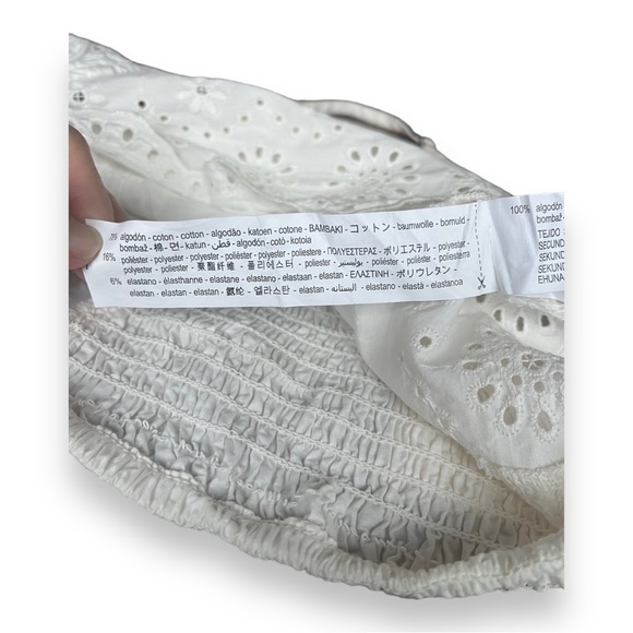 Bershka Swiss Embroidered Tank Top Bralette in White - Picture 10 of 14